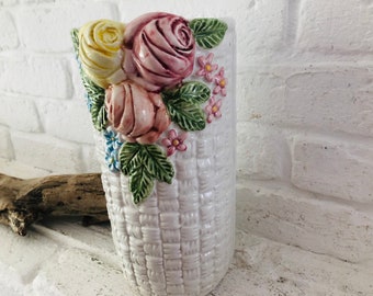 Vintage Vase*Original 80s...Flowers Summer Spring