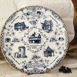 England* small serving plate serving plate country house*blue white Leicestershire