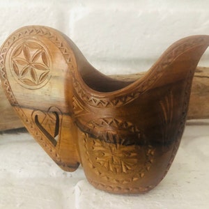 Skandi Hygge *Kuksa Cup Hochzeitstasse Trinkbecher Holz handgeschnitzt* Schweden No 7