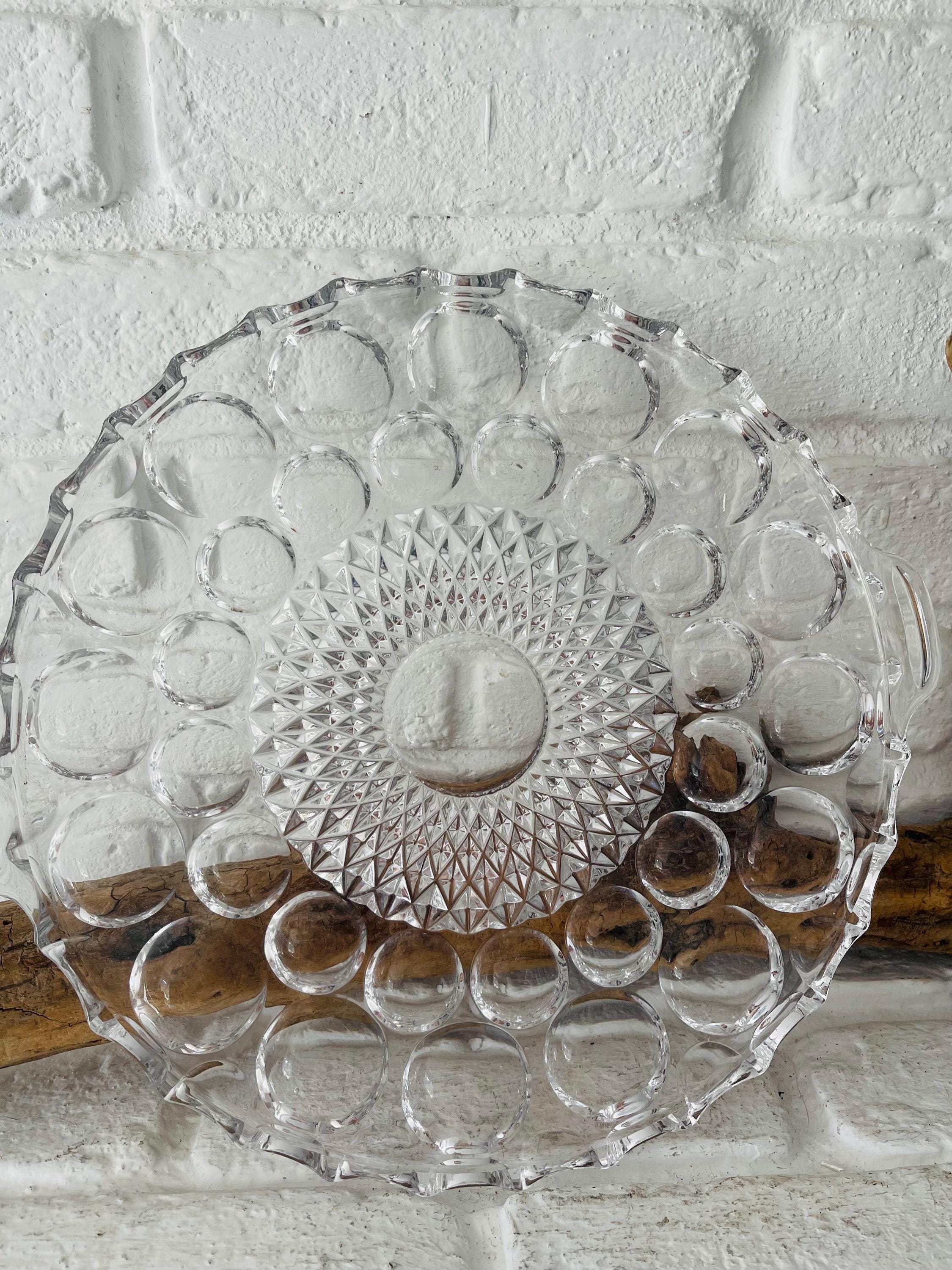 Holland*verspielte Tortenplatte aus Glas*franske