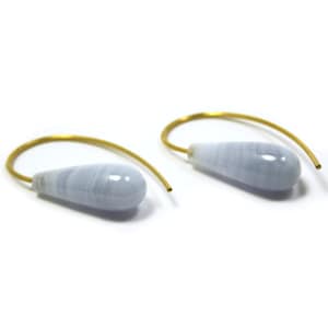 Chalcedony earrings 925 silver gold-plated