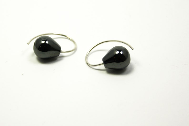 Earrings hematite 925 silver image 1