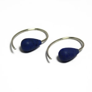 Earrings Dumortierite 925 silver matt