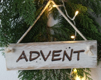 Holzschild  ADVENT, shabby chic, Weihnachtsdeko, Dekoration, Schild Advent