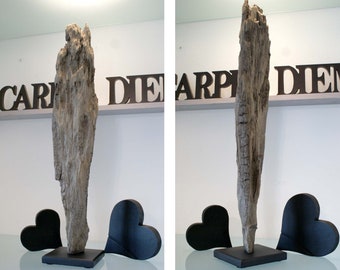Wooden sculpture on a black base, driftwood XL, maritime decoration