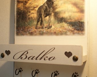 Hundegarderobe,Leinengarderobe XL mit persönlichem Foto und Namen, personalisiert, individuell, UNIKAT