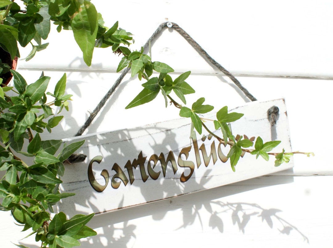 Gartenglück shabby chic Dekoration Schild Garten Etsy.de