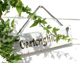 Gartenglück" , shabby chic, Dekoration, Schild Garten