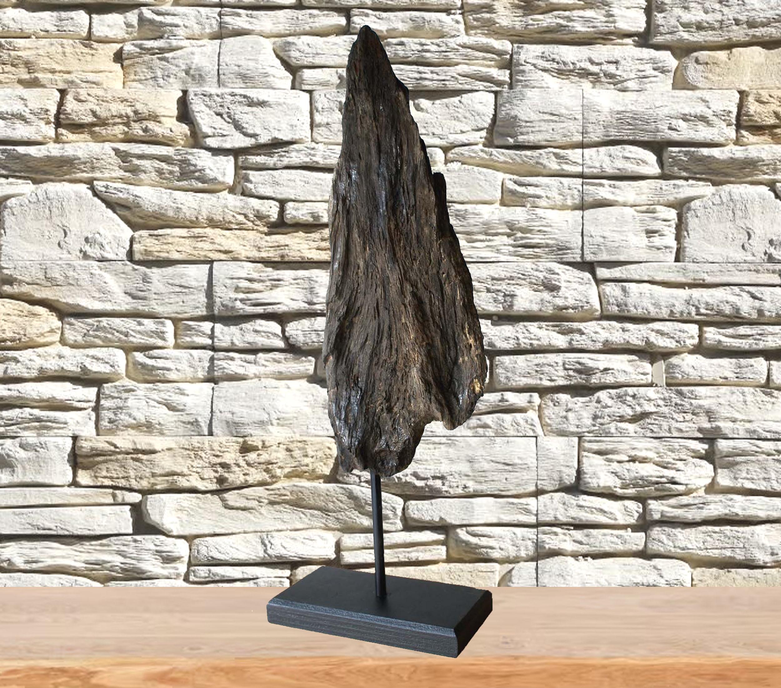 Driftwood SCULPTURE 57 cm "GREY", wood art, handicraft, decorative object, wooden sculpture, XXL