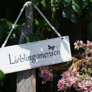 Holzschild Lieblingsmensch, shabby chic, Geschenk für Lieblingsmensch afbeelding 1