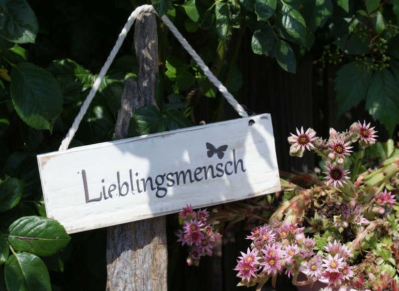 Holzschild Lieblingsmensch, shabby chic, Geschenk für Lieblingsmensch afbeelding 1