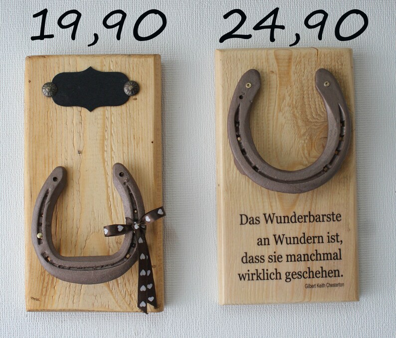 Hufeisen Glücksbringer als Holzschild Etsy.de