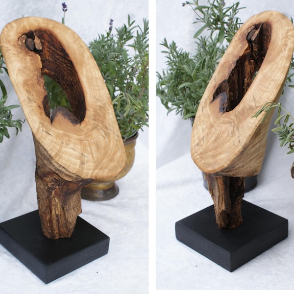 Treibholz SKULPTUR 27 cm, Holzkunst, Kunsthandwerk, Dekoobjekt, Holzskulptur