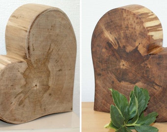 HEARTS made of walnut 20 cm, wooden heart, wooden art "hearty".