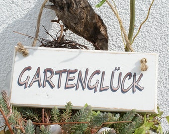 Gartenglück" , shabby chic, Dekoration, Schild Garten