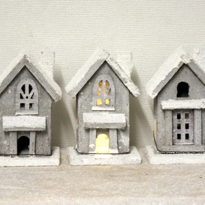 Mini-Holzhäuschen mit LED,  Weihnachtsdekoration, Winterdekoration, Winterhaus