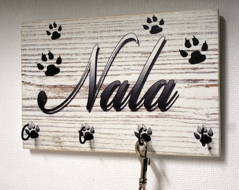 Leash holder, leash hook, personalized dog wardrobe, with name, hook strip for dog leash, leash dog wardrobe