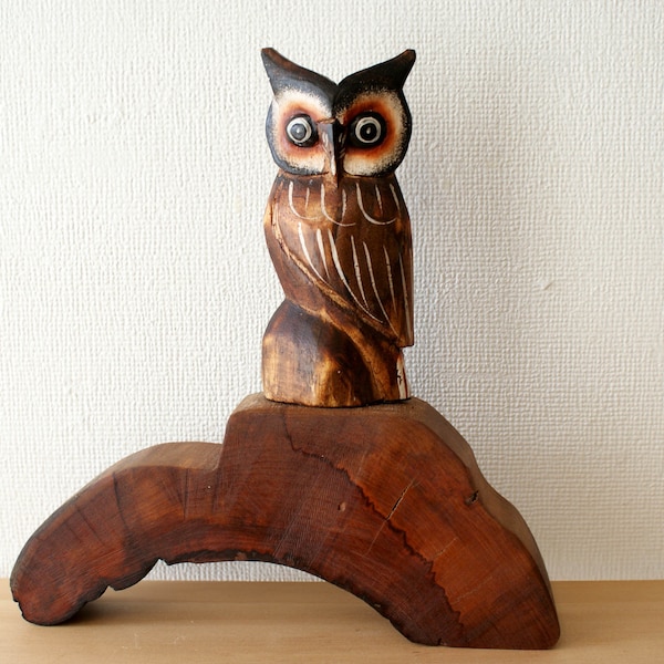 EULE, Holz-Objekt  Eule auf Apfelbaum, Dekoration, Natur, GESCHENK für Männer, #Eule,