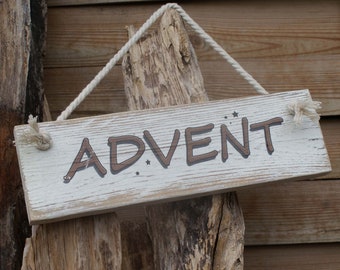 Wooden sign ADVENT, shabby chic, Christmas decoration, decoration, sign Advent