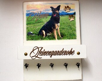 Hundegarderobe,Leinengarderobe XL mit persönlichem Foto und Namen, personalisiert, individuell, UNIKAT