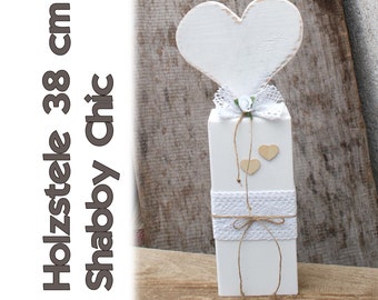 Wooden stele with HEART, shabby chic, Mother's Day, Valentine's Day, wedding gift