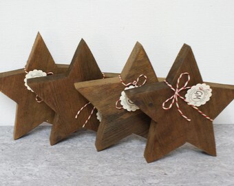 STAR 19 cm, STARS, Wooden Star, Poinsettia, Christmas, Wooden Star