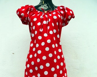 Pünktchenkleid Punkte Dots groß rot weiß große Punkte Dots