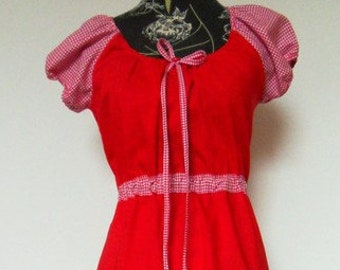 Tunic Dress Hanger Red frills