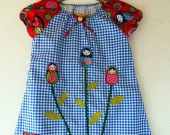 Training Matryoshka dress plaid Summer Dress