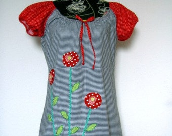 Karokleid Hanging flower application polka dot Dress Tunic