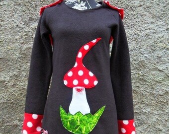 Kleid Pilz Zipfelkleid  Punkte Dots Fleece