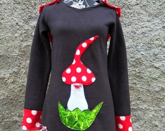 Kleid Pilz Zipfelkleid  Punkte Dots Fleece