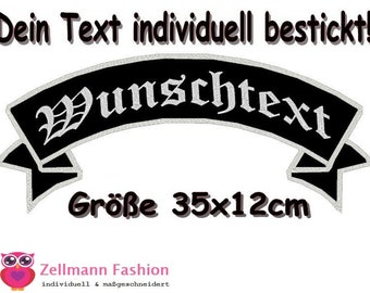 WISHTEXT embroidered Bow Patch Text Patch Patch Back Patch Top Rocker 35 x 12 cm