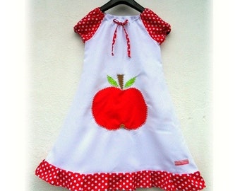 Girl Dress Apple Ruffle Application