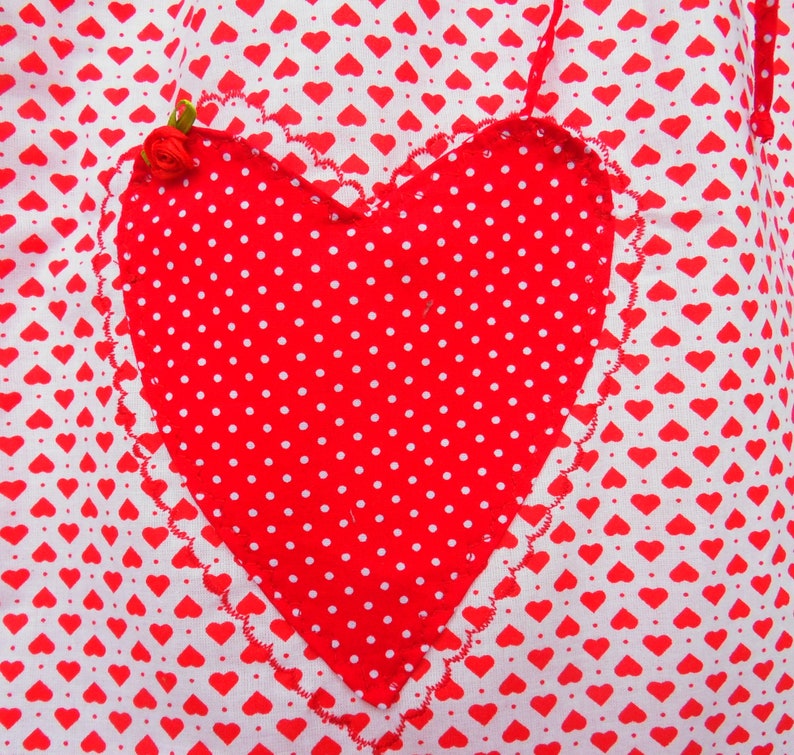 Einschulung Herz rot weiß Prinzessin Mädchenkleid Herzen Bild 2