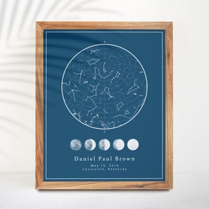 Custom Star Map, Anniversary Gift, Wedding Gift, Birthday Gift, Personalized Gift