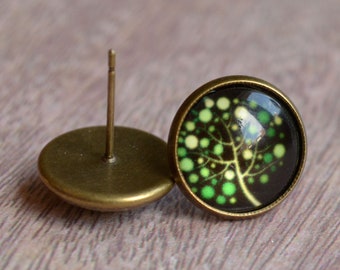 Clou d’oreille - Green Dot Tree (14 mm)