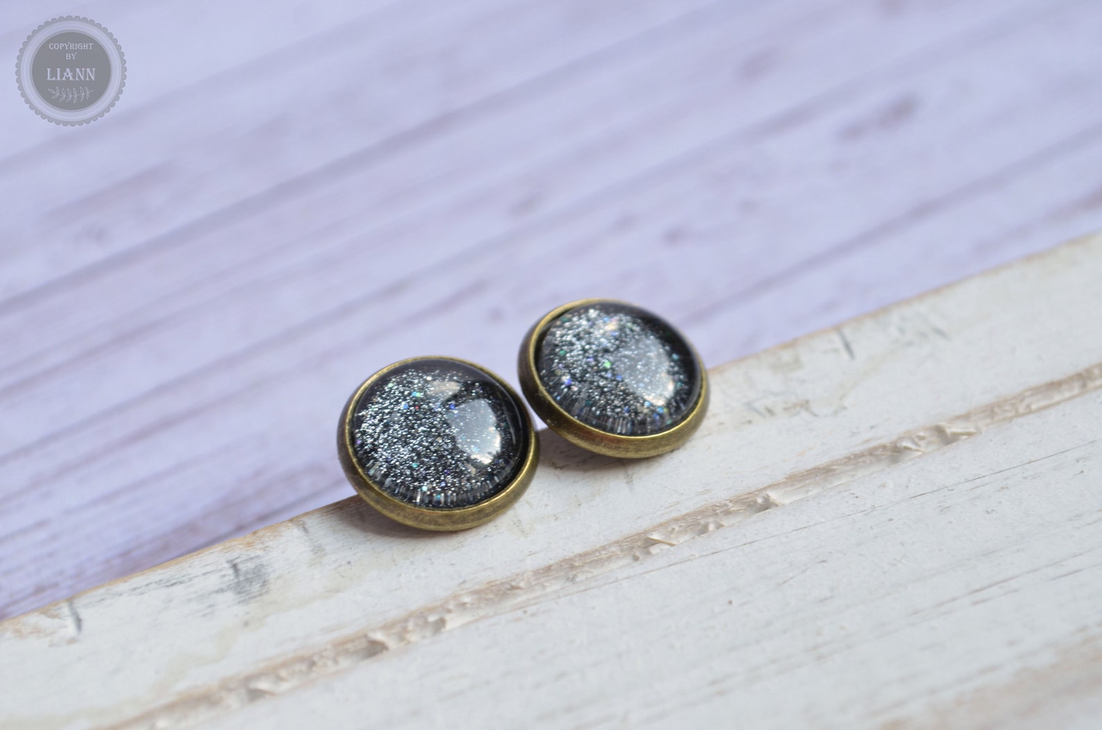 Ohrstecker Schwarze Galaxie 12 mm | Etsy