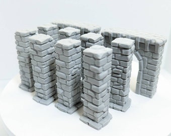 Dungeon Pillars & Doors - Unpainted (10 Pieces)