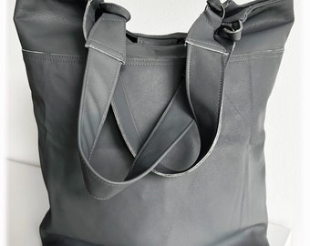 Sac en cuir véritable sac en cuir sac à bandoulière sac fait à la main gris boho doublé design top IJ Noël cadeau de Noël