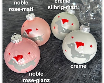 GRANDE boule de Noël XL boule de sapin de Noël VERRE Teckel chien 8 cm cadeau blaireau saucisse Teckel gnome boule décoration de sapin de Noël