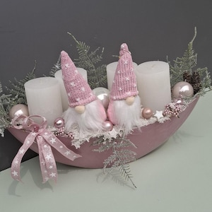 Adventskranz künstlich rosé