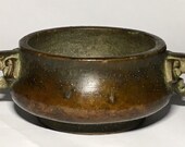 Qing Dynasty Elephant Ear Bronze Cense with Cheng Qiao Sheng seal