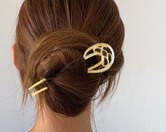 Hair stick silver or gold hair clip metal hair accessories elegant hairstyle hairpin hair clip