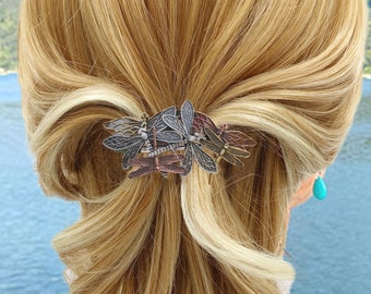 Hair Clip Dragonfly Vintage Metal Bronze Hair Clip