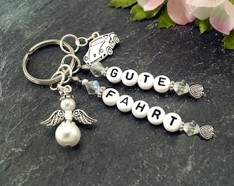 Keychain Good Trip Pendant Angel Guardian Angel New Car Car Mirror Rearview Mirror Driving License Lucky Charm Protector Gift