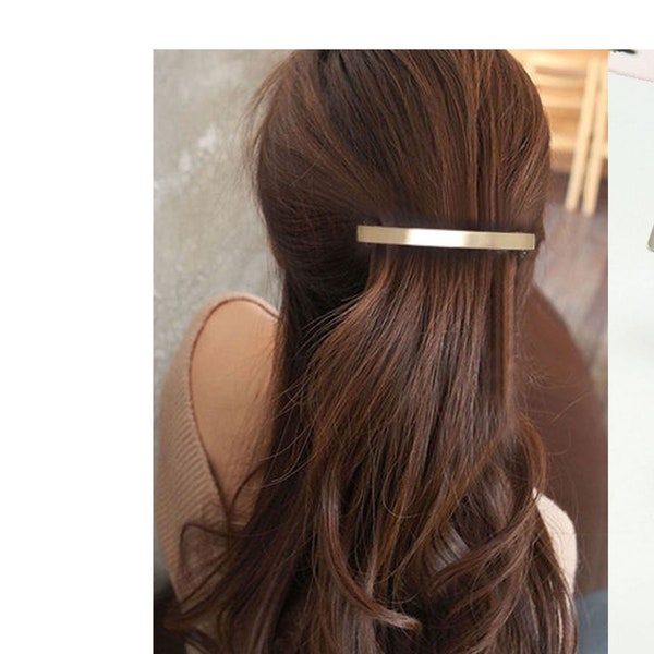 Haarspange Metall Gold, Silber Rechteck Haarklammer Haarclip  Haar Spange Frisur Braut Geschenk Haare