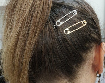 Hair Clips Hair Clip Gold or Silver Safety Pin Hair Clip Hair Clip Hair Pins