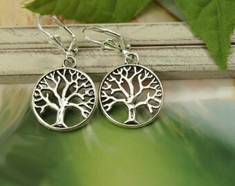 Tree of Life Earrings, Silver Tree of Life World Tree Yggdrasil