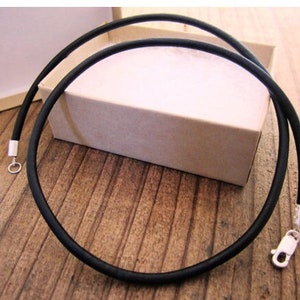 Leather strap / interchangeable strap Ø 2 mm or Ø 3 mm black leather chain, leather strap chain, CHOICE OF LENGTH real leather chain necklace image 1